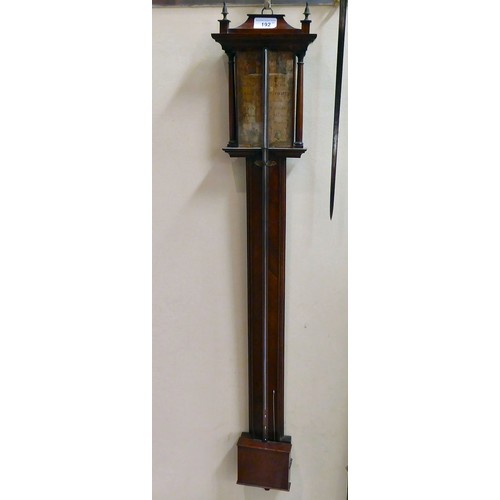 192 - A Regency mahogany barometer with a printed paper dial  37