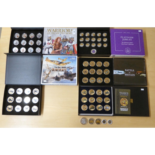 100 - Uncollated proof coins: to include Warriors of The Ancient World