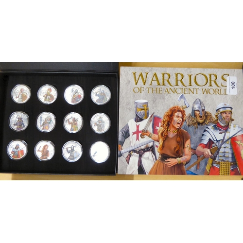 100 - Uncollated proof coins: to include Warriors of The Ancient World