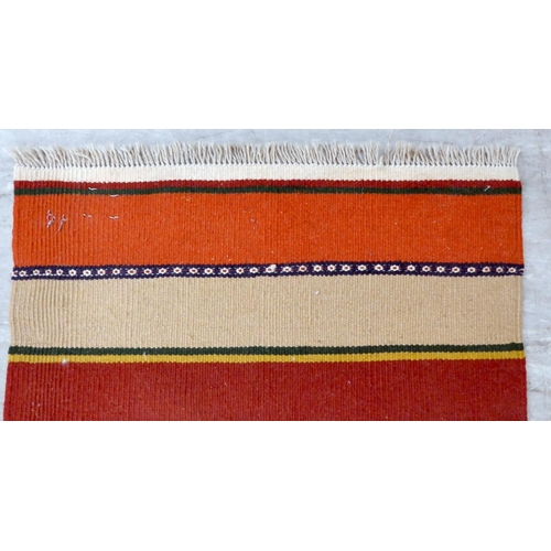 101 - A Kelim design runner, decorated with multi-coloured bands  80