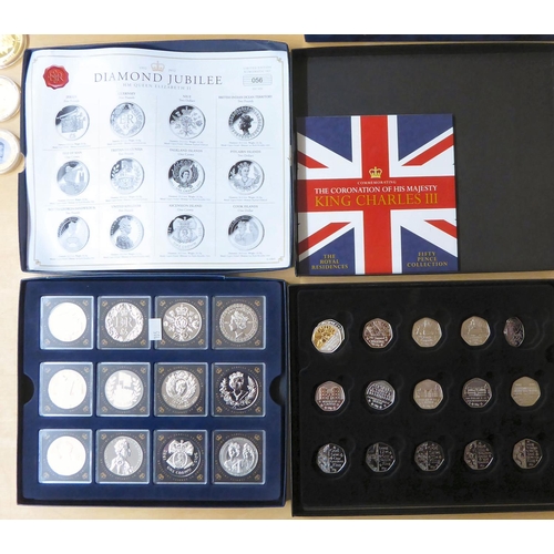 105 - Uncollated proof coins: to include The Kings & Queens Collection