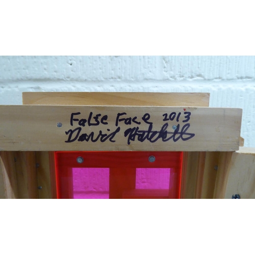 108 - 'False Face' - a wooden sculpture  bears an indistinct signature verso & dated 2013  1... 