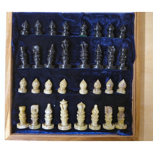 110 - Six chess sets: to include 'The Rose Chess' diecast lead example  boxed