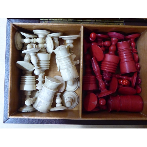 120 - Two carved bone chess sets