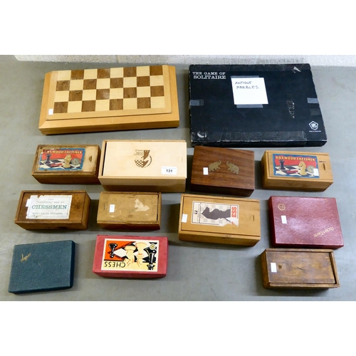 131 - Games: to include boxed chess sets  various materials