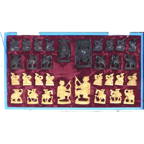 140 - Five chess sets  various materials