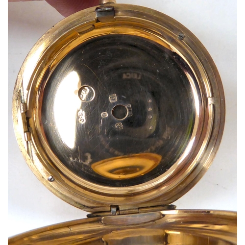 149 - A 9ct gold fully cased pocket watch, faced by a Roman dial with subsidiary seconds  boxed