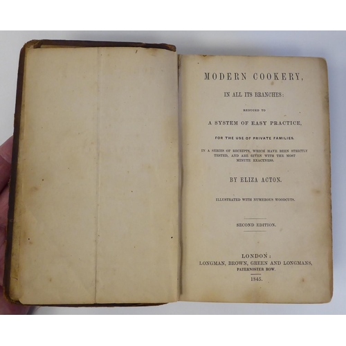 169 - Book: 'Modern Cookery in All It's Branches' by Eliza Acton, Second Edition  dated 1845