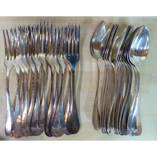 17 - Metalware: to include silver plated Old English pattern flatware