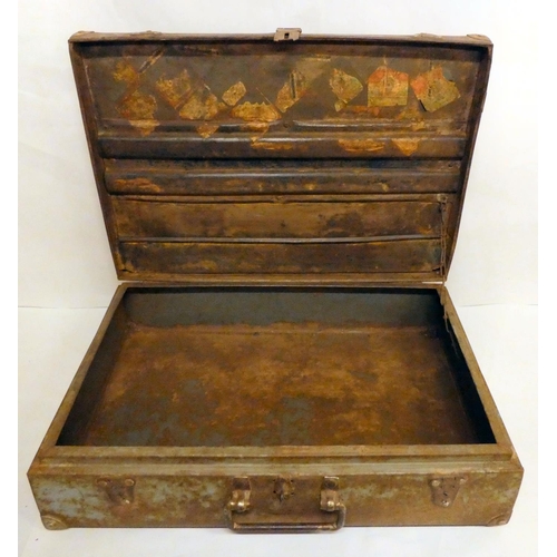 173 - A steel travelling case with a swing handle  19