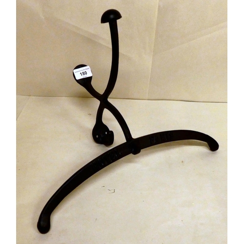 180 - A Parisian hotel inspired, cast iron, wall mounted valet hook  14