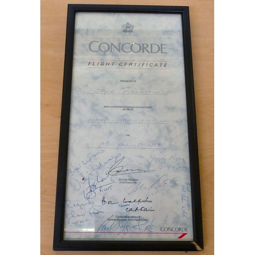 213 - Concorde related collectables: to include playing cards; a pen  boxed; and various bags