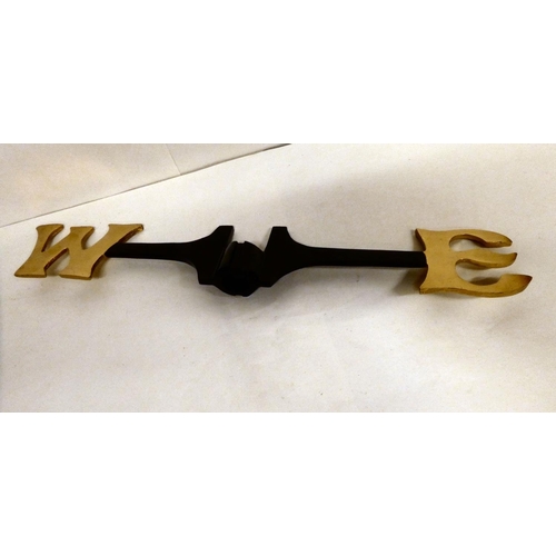 214 - A gold and black painted metal weather vane with ball decoration  30