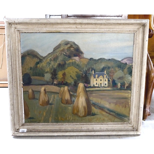 239 - Mary Gardiner - 'Hay Harvest, Argyll'  oil on canvas  bears a signature & dated 1959&n... 