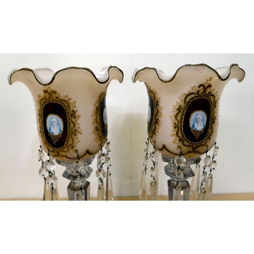 240 - A pair of modern Edwardian Continental style glass lustres  12