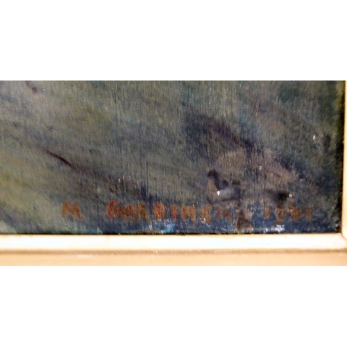 244 - Mary Gardiner - 'Highdole, Telscombe, East Sussex'  oil on canvas  bears a signature &... 