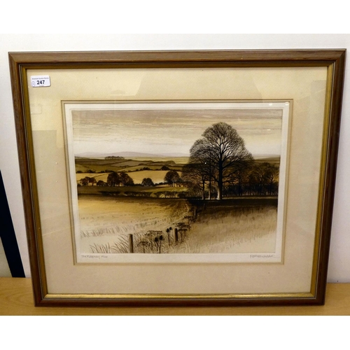 247 - Two works after Kathleen Caddick - two seasonal landscapes  coloured prints  one bearing a... 