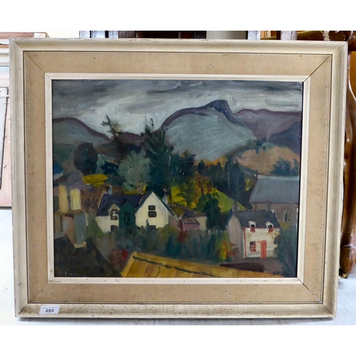 253 - Mary Gardiner - 'West Sunday, Argyll'  oil on board  bears a signature  15