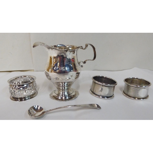 260 - Silver collectables: to include a pedestal milk jug  Georgian marks rubbed