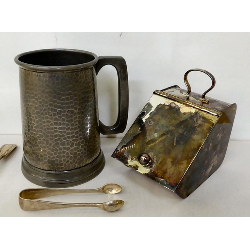 265 - Silver plate: to include a tea casket, fashioned as a coal scuttle  4