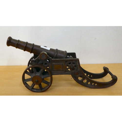 269 - A mid 20thC cast brass model horse drawn cannon  9