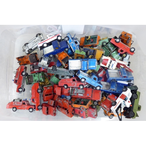 298 - Diecast model vehicles, mainly Dinky Toys Land Rover, emergency service, recovery and other trucks