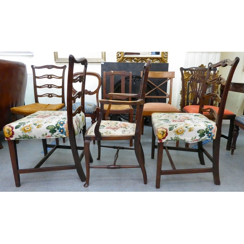 40 - Nine circa 1820-1930s dining chairs  various frames and styles