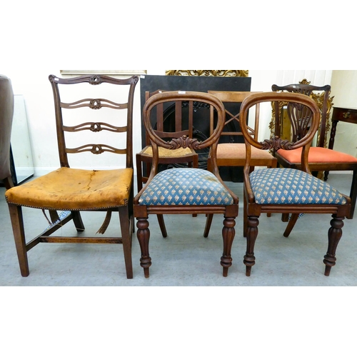 40 - Nine circa 1820-1930s dining chairs  various frames and styles