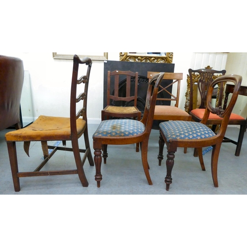 40 - Nine circa 1820-1930s dining chairs  various frames and styles