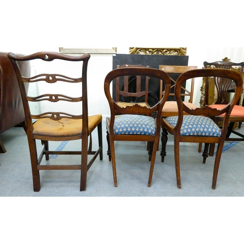 40 - Nine circa 1820-1930s dining chairs  various frames and styles