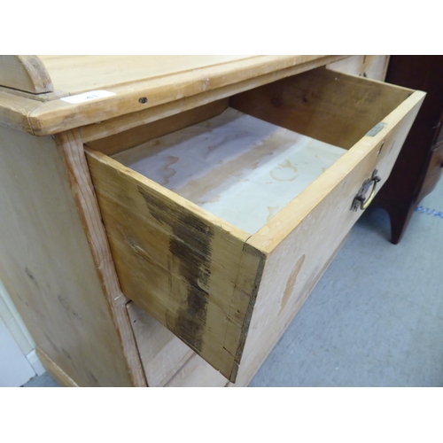 41 - A late Victorian bleached pine, four drawer washstand/dressing chest, on a plinth  36