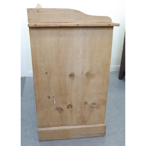 41 - A late Victorian bleached pine, four drawer washstand/dressing chest, on a plinth  36