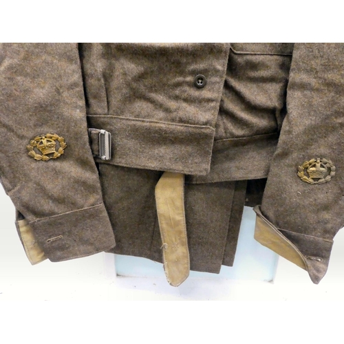 5 - A circa 1944 REME khaki woollen battle dress blouse, size no.10, made by James A Stewart Ltd of Dunm... 