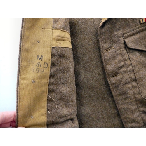 5 - A circa 1944 REME khaki woollen battle dress blouse, size no.10, made by James A Stewart Ltd of Dunm... 