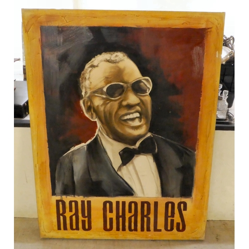 69 - A modern (possibly American School) - Ray Charles  oil on canvas  54