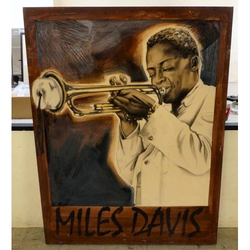 73 - A modern (possibly American School) - Miles Davis  oil on canvas  54