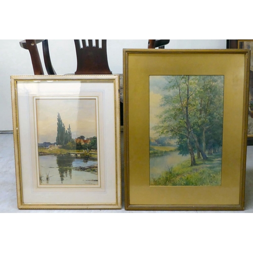 74 - Ten mainly mid 19th/mid 20thC watercolours  mixed subjects some bearing signatures  largest 14