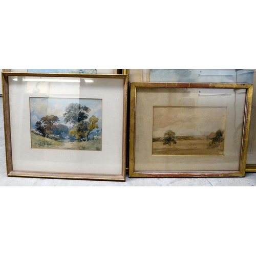 74 - Ten mainly mid 19th/mid 20thC watercolours  mixed subjects some bearing signatures  largest 14