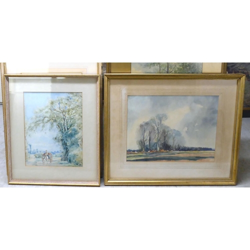 74 - Ten mainly mid 19th/mid 20thC watercolours  mixed subjects some bearing signatures  largest 14