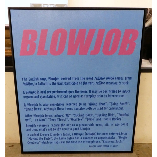 82 - After Robert Johns - 'An Expletive and Definition'  print on canvas  dated 2009  bears a signature v... 