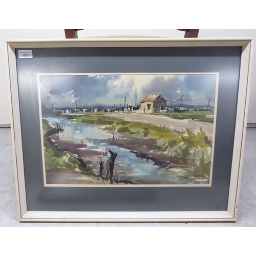 85 - Three works by Barker - landscapes  pastel & watercolours  bearing signatures  la... 