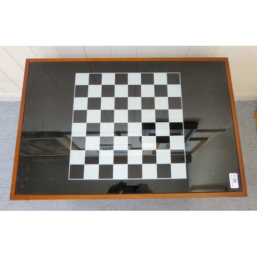 90 - Chessboard tables: to include a McIntosh teak example, raised on block legs  18