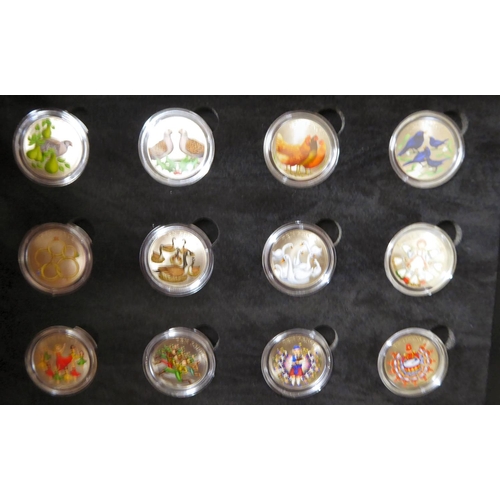 95 - Uncollated proof coins: to include the Twelve Days of Christmas Ten Pence Collection  boxed