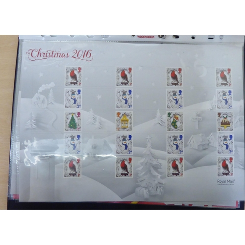 113 - Over 160 1st class stamps, over 140 2nd class stamps, circa 2000-2018 including winter themed sheets