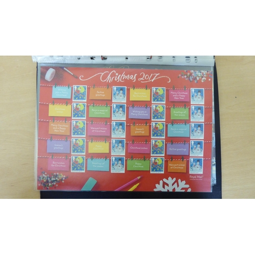 113 - Over 160 1st class stamps, over 140 2nd class stamps, circa 2000-2018 including winter themed sheets