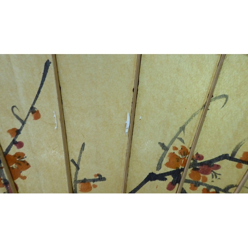 124 - Two 20thC Oriental handpainted paper parasols