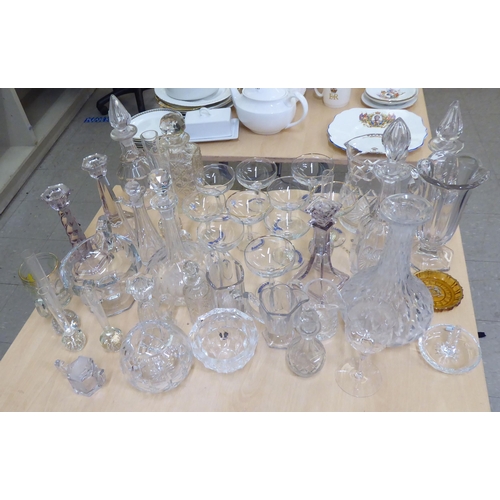 135 - Glassware: to include decanters; candlesticks; vases; and Babycham drinking glasses