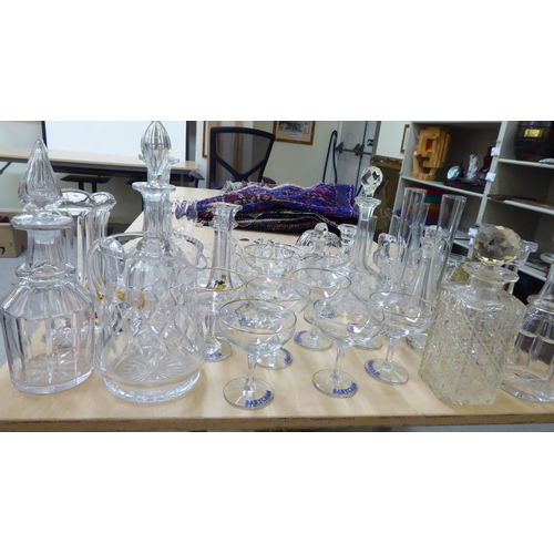 135 - Glassware: to include decanters; candlesticks; vases; and Babycham drinking glasses