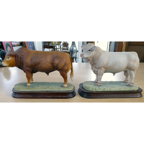 15 - Five Border Fine Arts composition agricultural themed models: to include 'Charolais Bull'  4.5