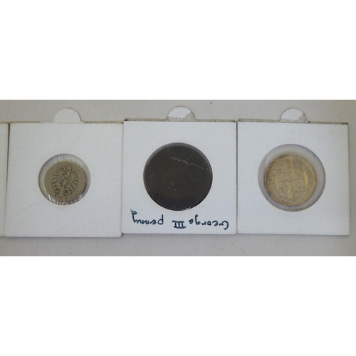 164 - Silver coins: to include a late Victorian shilling; and a bracelet